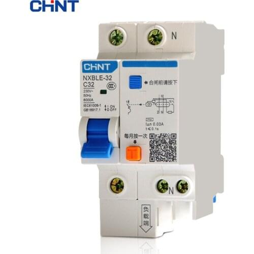 Circuit breaker 1P+N 2P 3P 3P+N 4P 10A 16A 20A 25A 32A Residual current Circuit breaker NXBLE-32