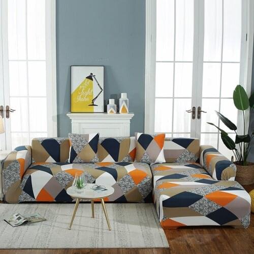 Sofa Covers for Living Room Elastic Printed Corner Couch Cover L Shaped Chaise Longue Slipcovers Chair Protector 1/2/3/4 Seater