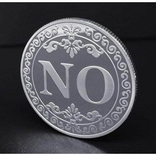 Yes Or No Metal Commemorative Chips Press Card Poker Accessories
