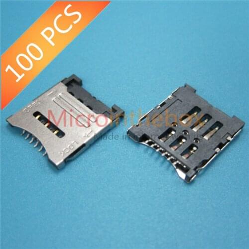 SIM Card Holder SIM Card Connector Micro Sim Type 6Pin clamshell H=1.75mm Flip Type Tape Reel
