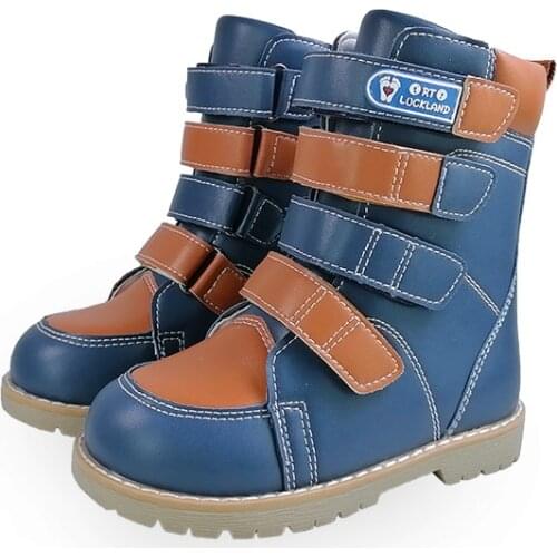 Kids Leather High Top Boots For Boys Children Orthopedic Medical Shoes Girls Hook And Loop Spring Autumn Winter Calf Booties