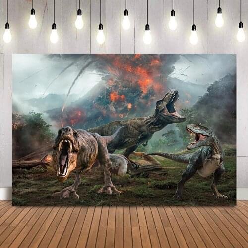 Dinosaur Photography backdrop Safari Birthday Party Decoration Forest Island Background for Photo Studio Kids Newborn Birthday