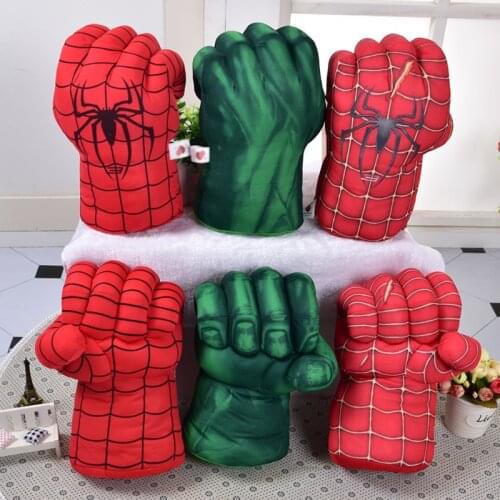 Hot Avengers Iron Man Spiderman Captain America Hulk Gloves Marvel Peripheral Creative Gloves Cos Props Plush Children Toy Gift