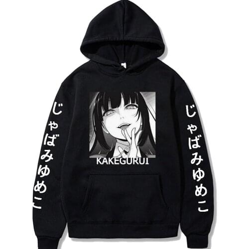 KAKEGURUI Jabami Yumeko Momobami Kirari Print Autumn Winter Holiday Men/Women Fleece Hooded Streetwear Kawaii style the Hooded