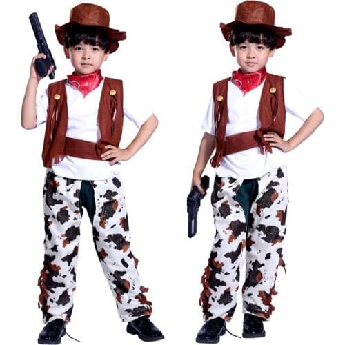 Halloween Western Cowboy Cosplay Costume Adult Stage Costumes Cos Masquerade Boy and Girls