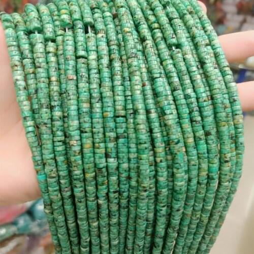 2x4mm Natural African Turquoises Stone Beads Heishi Bead Round Loose Spacer Stone Beads For Jewelry Making DIY Bracelet 15