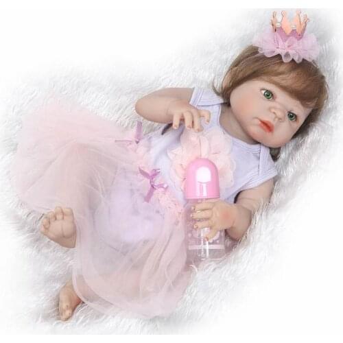 Silicone reborn baby dolls girls full body girl toys for kids baby doll toy 56cm mini doll childrens Day gift mom mother 22inch
