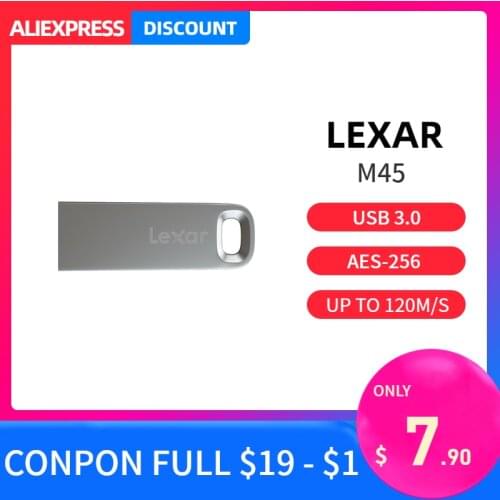 Lexar M45 USB Flash Drive 32GB 64GB USB 3.0 High Speed 100mb/s Metal Pendrive U Stick 128GB USB Memory Stick 100% ORIGINAL