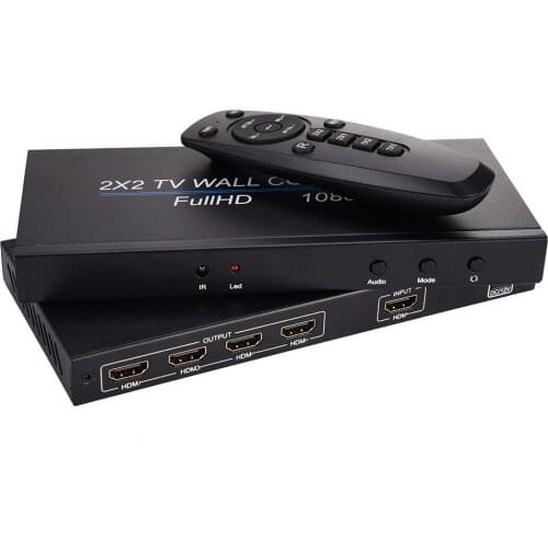 Hotsale 2X2 Video TV Wall Controller 1 Input 4 Output 2X1/3X1/4X1/1X2/1X3/1X4 TV Processor Image Stitching 1080P@60HZ HD Display