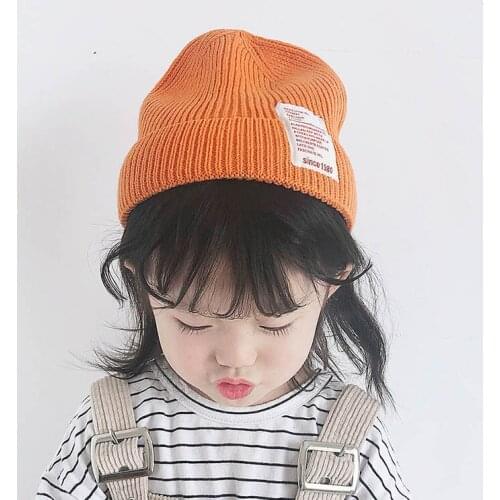 Cute Letter Baby Boy Girl Hat Knitted Winter Spring Cap Beanie Soft Warm Bonnet Cap Infant Toddler Baby Beanie Children Hat