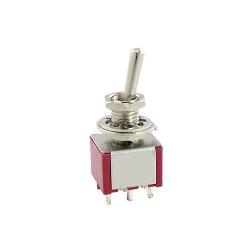 AC 250V/2A 120V/5A ON-OFF-ON 3 Position DPDT Mini Toggle Switch Red