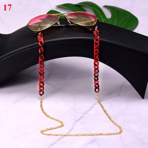 Fashion Sunglasses Chains Lanyard Colorful Acrylic Glasses Chain Anti-Lost Gold Color Neck Chain Hang Mask Strap New Jewelry