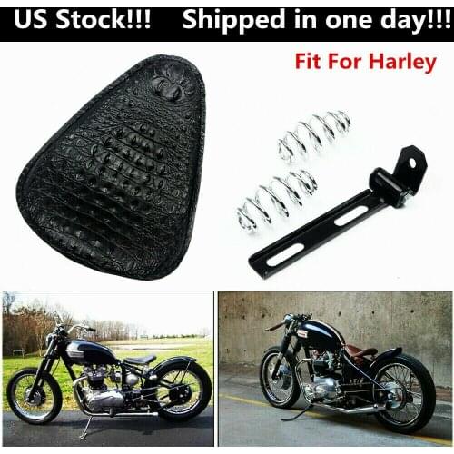 Motorcycle Saddle Seat Leather Bobber Motorcycle Solo Seat Springs Bracket Mounting Kit For Harley Sportster XL Bobber Chopper
