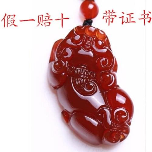 Natural red agate pendant, the brave men and women evil felicitous wish of making money transfer card with shipping Pendant