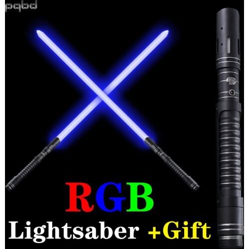 Pqbd RGB Saber Heavy Dueling Lightsaber and Sound Children Cosplay Toys 11 color metal Handle with sound sabre laser