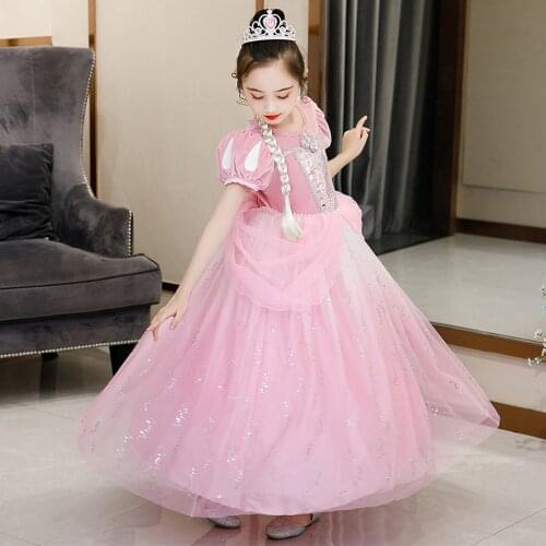 Little Mermaid Ariel Dress Girl Princess Kids Halloween Fancy Costume Children Carnival Birthday Party Clothes Dress For Girls