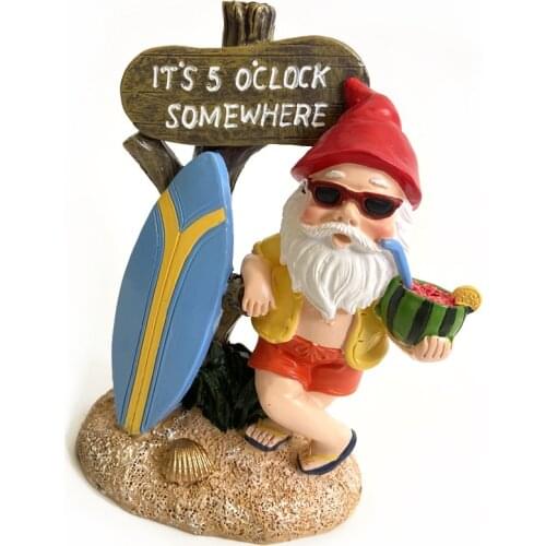 Resin Naughty Garden Gnome Christmas Dress Up Indoor or Outdoor Decorations Christmas Gnome DIY Garden Decoration Dwarf