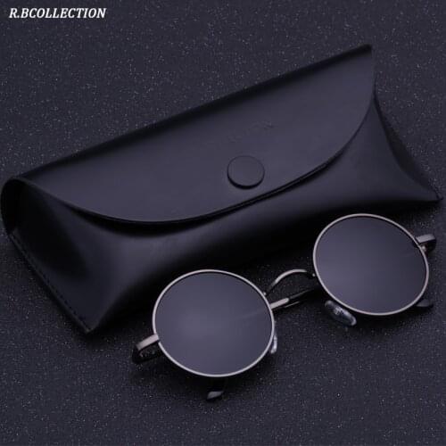 Black Metal Polarized Sunglasses Gothic Steampunk Sunglasses Mens Womens Fashion Retro Small Vintage Round Eyewear Shades