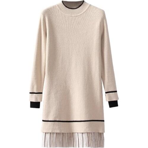 Women Dresses Spring Autumn Winter Long Sleeve Short Mini Dress Slim Fit A-line Knitted Elegant Sweater Dress Plus Size Vestidos