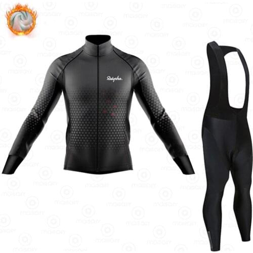Ralvpha Winter Thermal Fleece Cycling Jersey Set 2021 Racing Bike Cycling Suits Mountian Bicycle Cycling Clothing Ropa Ciclismo
