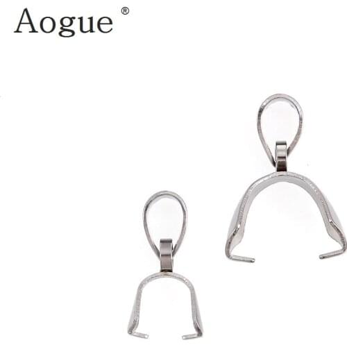 10 PCs Stainless Steel Bead Clamp Pinch Bail Clip For DIY Jewelry Findings Craft Accessories