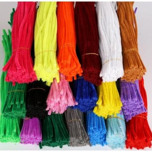 100pcs 30cm Chenille Stems Pipe Cleaners Kids Plush Educational Toy Colorful Pipe Cleaner Toys Handmade DIY Craft Supplies
