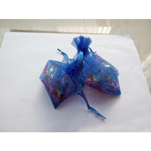 1000pcs 11*16 Blue gift bags for jewelry/wedding/christmas/birthday Organza Bags with handles Packaging Yarn bag