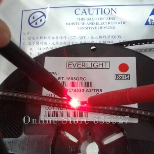 1000PCS/LOT LED 0603 1608 red bright SMD light emitting diode high end export indicator light dedicated golden horn gold line