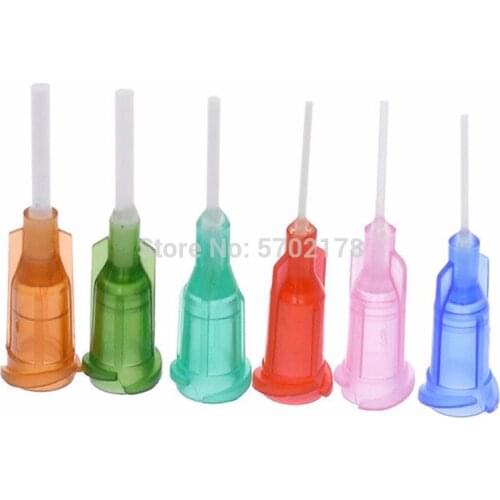 120pcs Mixed Syringe Needle Tips DIY Plastic Blunt Dispensing Syringe Flexible Tip 14-25Ga For Glue Dispenser