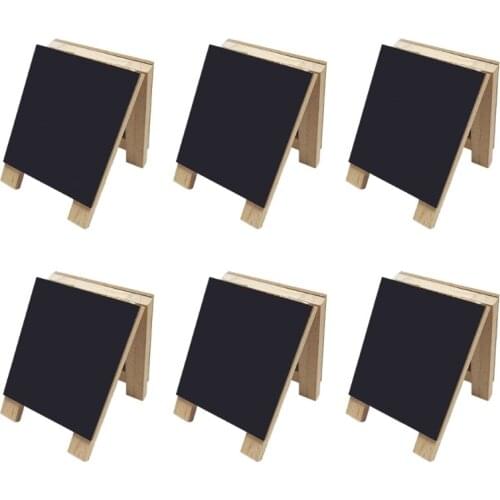 6Pcs Wood Mini Double Sided Writing Board Mobile Billboard for Weddings Birthday Parties Message and Event Decorations