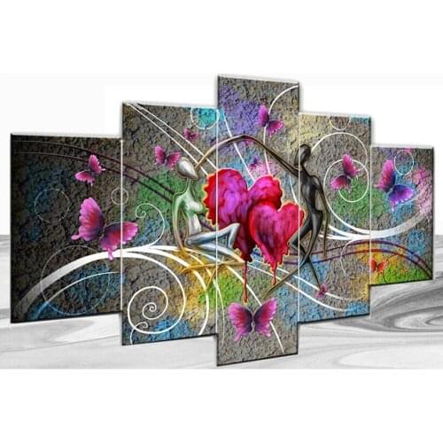 Abstract Lover Diamond Painting Needlework Cross Stitch Full Drill Mosaic Multi-picture Combination Rhinestones DIY Gift WG2564
