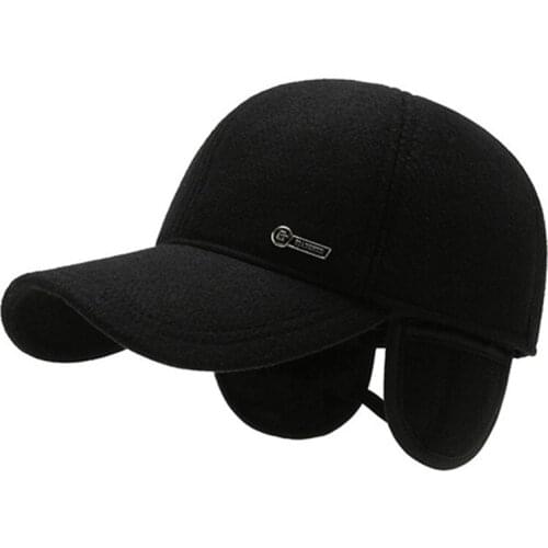 Adult Mens Winter Earmuffs Hats Thickened Warm Baseball Caps For Men Snapback Cap Adjustable Brand Sports Cap New Male Bone Hat