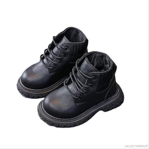 Children Maritn Boots 2021 New Autumn Winter Shoes Boys Girls Waterproof Non-slip Ankle Boots Kids Leather Boots