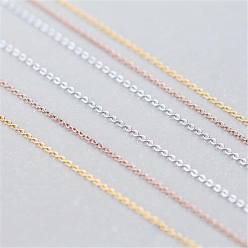 WANTME 100% Genuine 925 Sterling Silver Jewelry Necklace Ingot Twist Cross Cable Rolo Chain Pendant Necklace for Women Gift