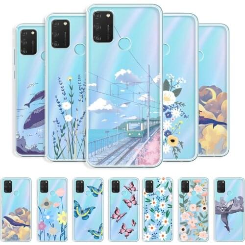 For Honor 9A Case Clear Protective Cover For Honor 9A 9a Scenery Style Phone Case For Huawei Honor 9A Transparent Fashion Fundas