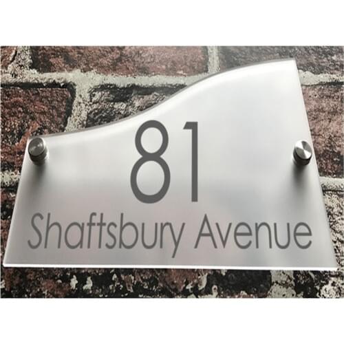 Customized/Personalized Modern Clear Acrylic House Signs Door Plates Plaques Frosted Film