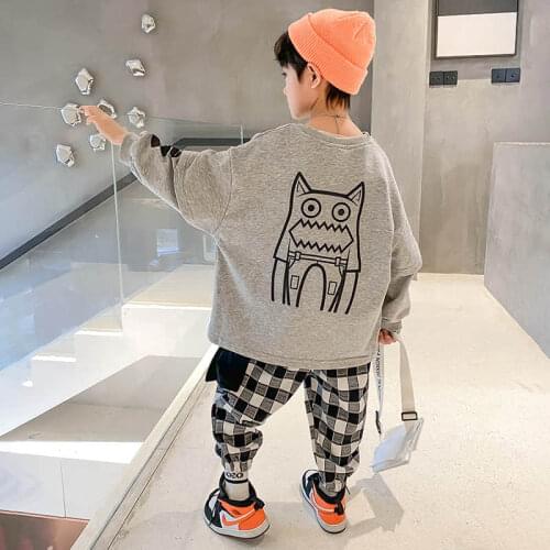 Boys' suit 2021 spring new childrens wear childrens middle school boys' personality leisure suit two piece set