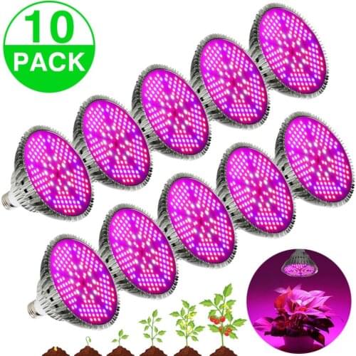 10pcs/Lot) E27 100W Full Spectrum LED Grow Light For Indoor Garden Greenhouse Plant Growing & Flowering SMD Grow Lamp