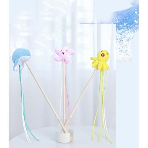 Legendog Plush Cat Teaser Tassel Funny Interactive Toy Catnip Pet Toy Kitten Wand Cat Octopus Toy Cat Training Toys Chewing Toys