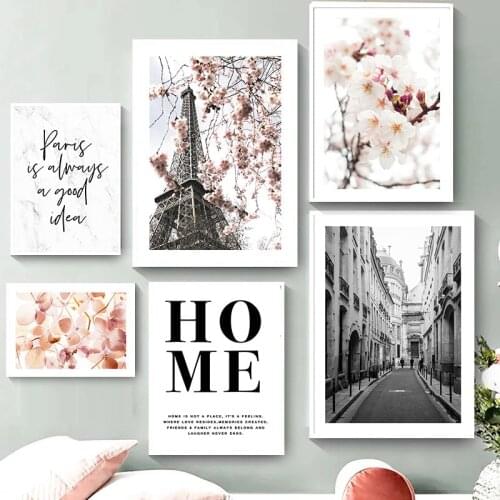 Flower Picture Wall Backdrop Art Canvas Painting Modern Nordic Quote Scenery Home Decor Posters and Prints for Dormitory Design