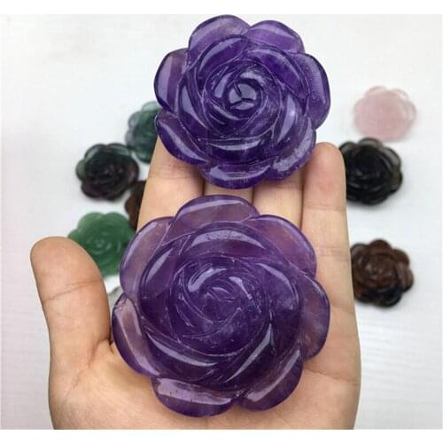 Natural Golden Flower Rose Shaped Crystal Stones Healing Decor Gifts Natural Quartz Crystals