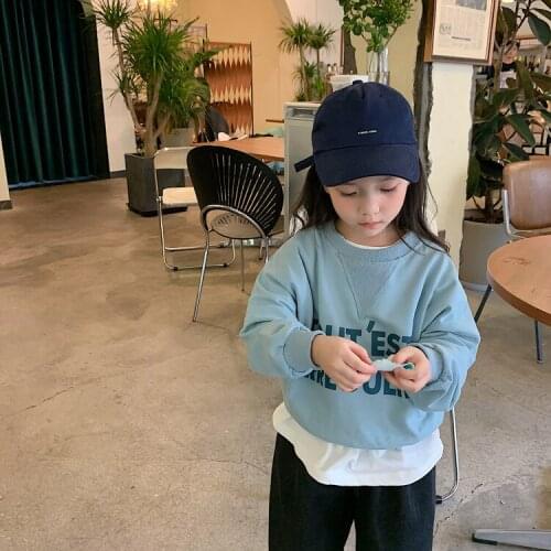 2021 new style girls boys printed sweatshirt autumn fashion cotton full sleeve kids t-shirt 2-8 years