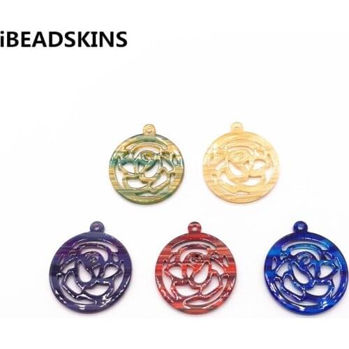 New arrival! mix color 39x24mm 50pcs acetic acid flower charms for earrings accessories/Earring parts Jewelry Findings making