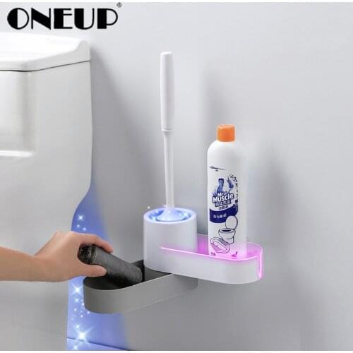 ONEUP TPR Toilet Brush Head Holder For Silicone Toilet Brush Wall Hanging Household Floor Cleaning Bathroom Accessories