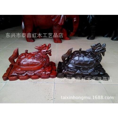 Wholesale mahogany wood carving dragon turtle ornaments aromatherapy gift tower incense wood crafts Lucky Feng Shui Products