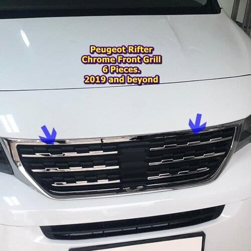 Peugeot Rifter Chrome Front Grill 6 Pieces. 2019 and beyond ISO9001 / 2008 A + Quality modified design
