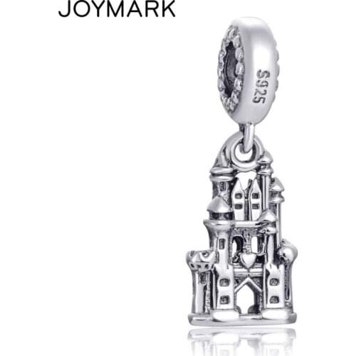 Castle Pendant Sterling Silver Dangle Charm Beads 925 Silver Beads DIY European Jewellery Accessories SDC943