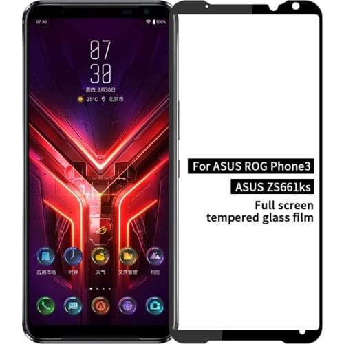 Full Cover Tempered Glass For ASUS Rog Phone 3 ZS661KS Screen Protector protective film For ASUS ROG 3 ZS661KS color glass film