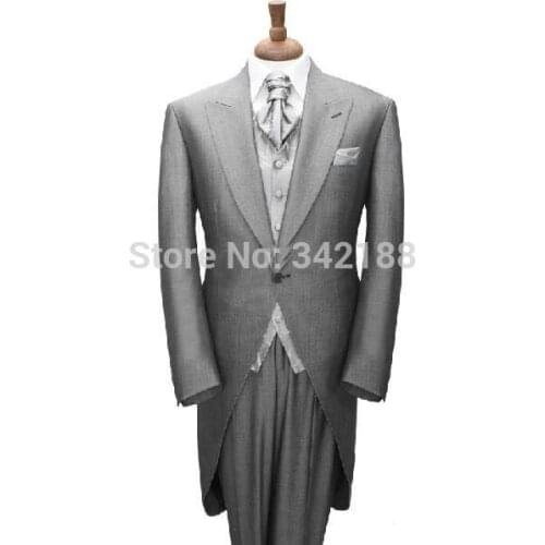 Latest Style CUSTOM MADE TO MEASURE Tailored mens BESPOKE tuxedos/ tails,grey men suit tailcoat, men wedding suit/custom suitwe