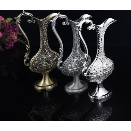 Russian metal European retro handle vase creative classic flower home office decoration high-end ornaments